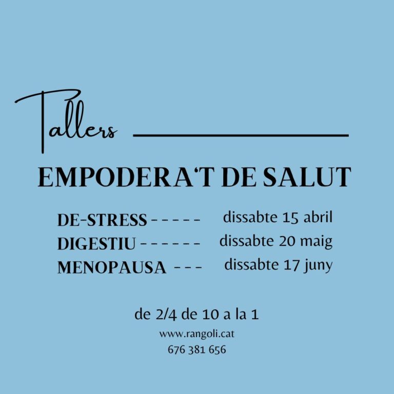 Tallers EMPODERA’T DE SALUT